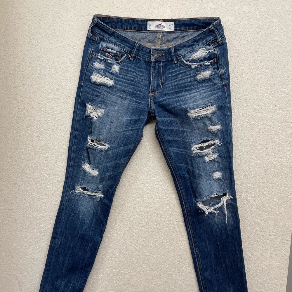 Hollister Blue Ripped Skinny Jeans